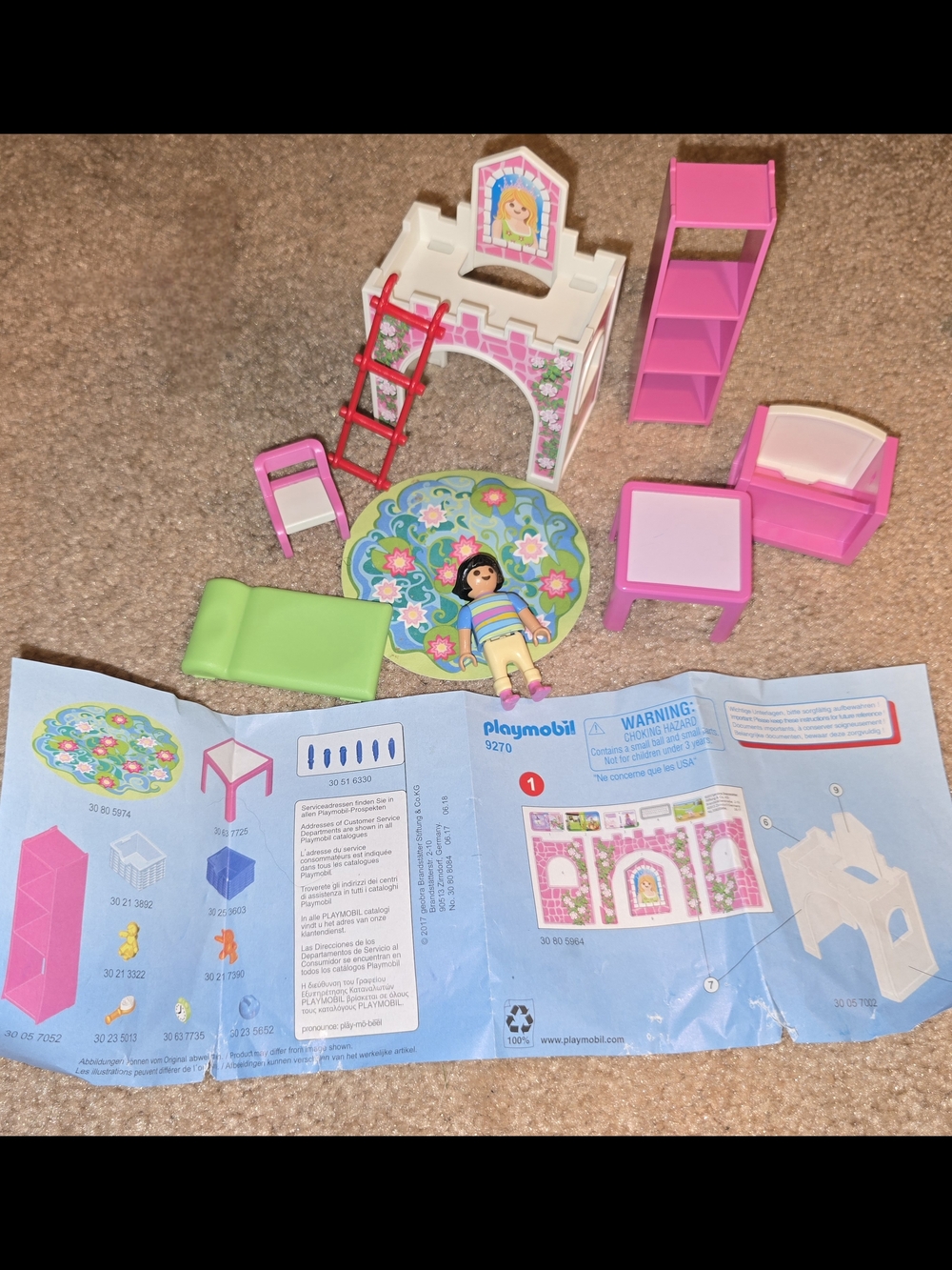 Playmobil City Life #9270 Happy Children's Girl Room Dollhouse Furniture